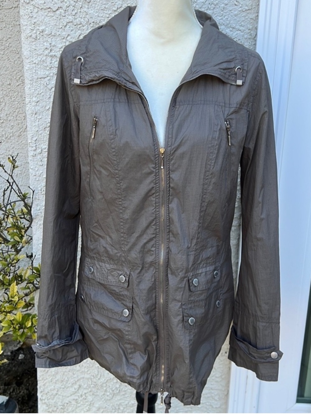 Stefanel Women's Brown Windbreaker Nylon Jacket Women's Size M